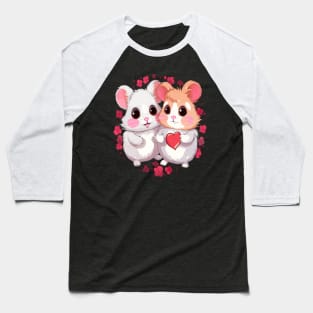 Hamster Couple Valentine Baseball T-Shirt